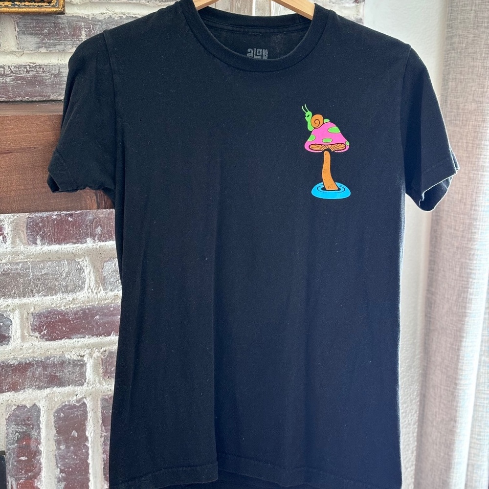 Black aLab Mushroom Graphic Tee, Size Small